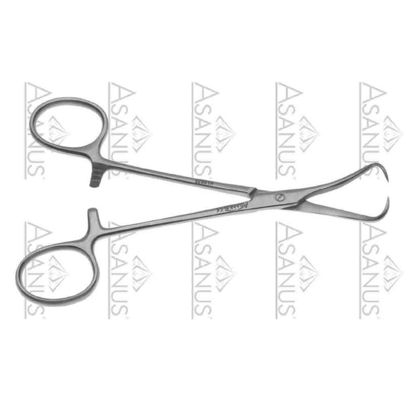 Зажими, хірургічні, для рушників, "Backhaus-kocher", з кремальєрою, загальна довжина 135 mm, 5 1/4". Бренд - Asanus Medizintechnik Gmb, Німеччина